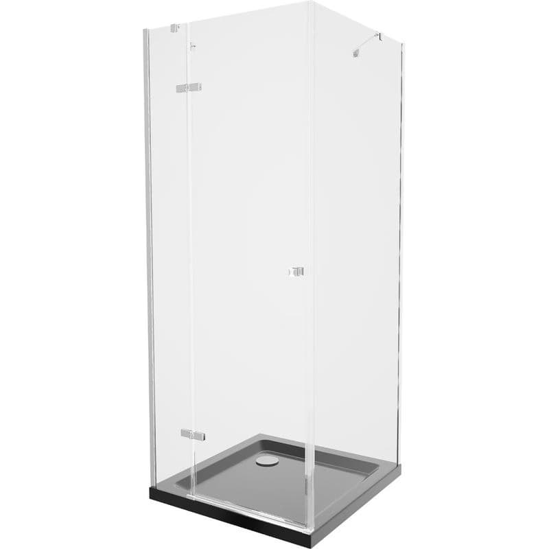 MEXEN/S - Roma sprchovací kút 90x90, transparent, chróm + čierna vanička so sifónom 854-090-090-01-00-4070 1