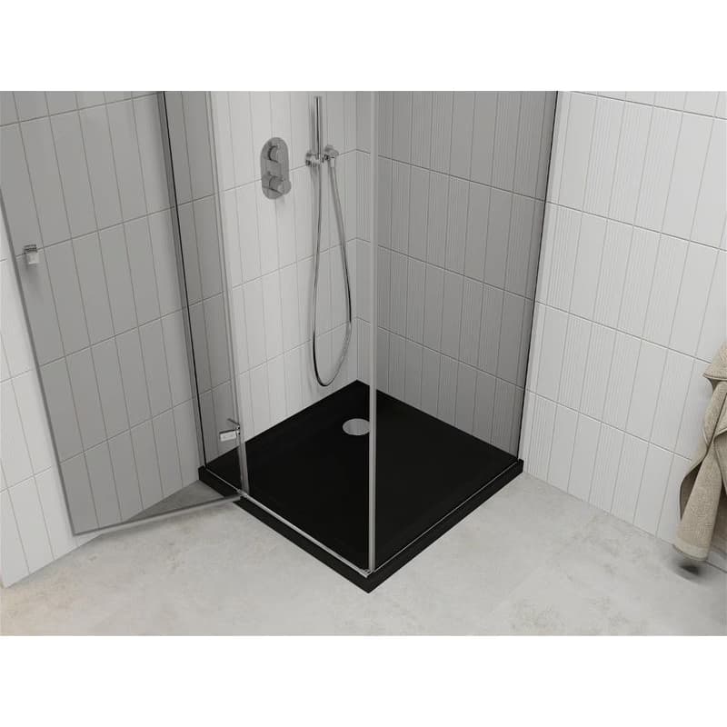 MEXEN/S - Roma sprchovací kút 90x90, transparent, chróm + čierna vanička so sifónom 854-090-090-01-00-4070 5
