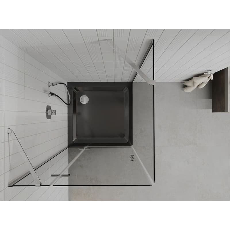 MEXEN/S - Roma sprchovací kút 90x90, transparent, chróm + čierna vanička so sifónom 854-090-090-01-00-4070 6