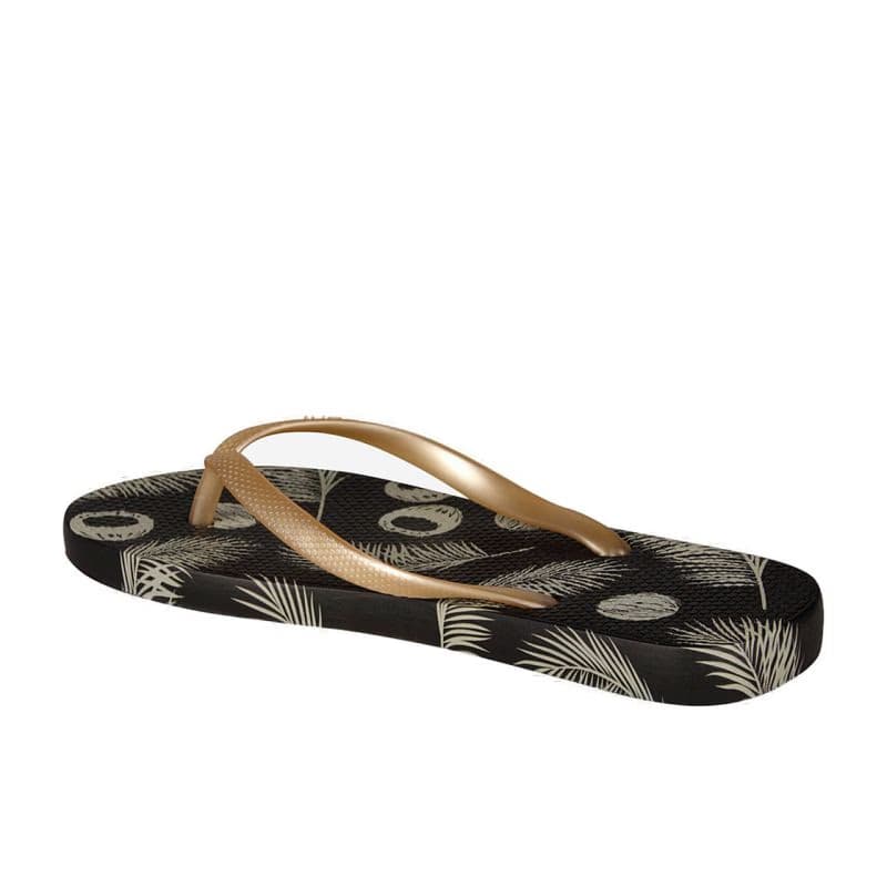 Dámske žabky (plážová obuv) COQUI Kaja Printed black gold 2