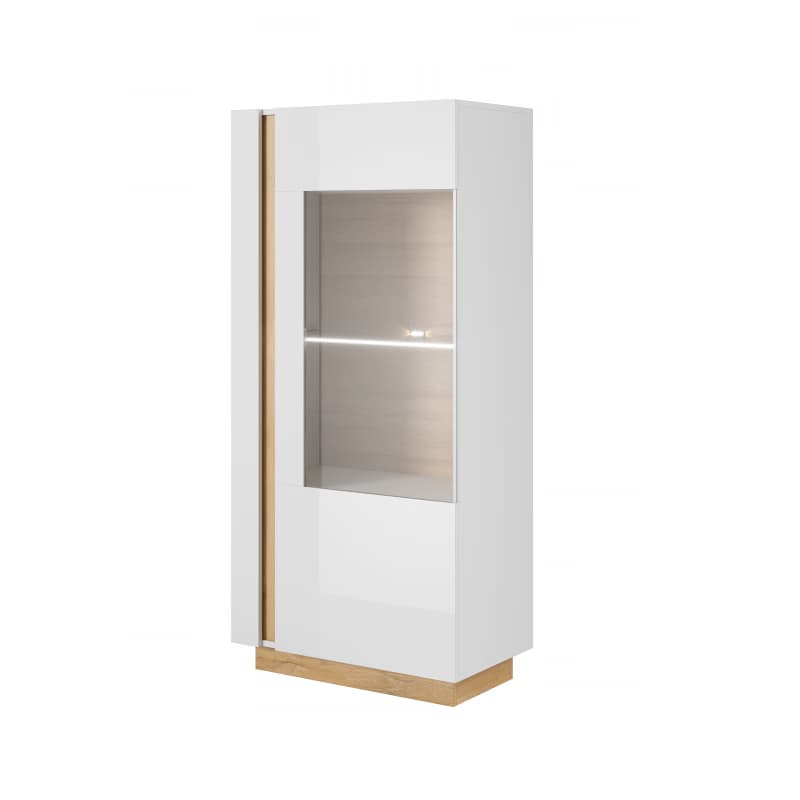 ArtLas Vitrína ARTENS 72 s LED | dub grandson/biely lesk