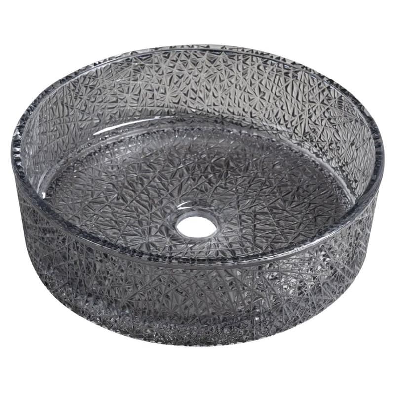 SAPHO - ERSEL gravírované sklenené umývadlo na dosku priemer 39,5cm, čierna TY323B