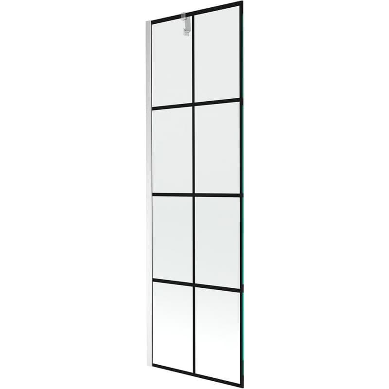 MEXEN/S - Next vaňová zástena FIX 60 x 150, čierna dekor, chróm 895-060-000-00-77-01
