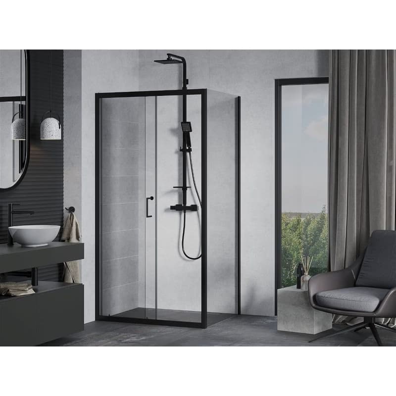 MEXEN/S - APIA sprchovací kút 110c80, transparent, čierna 840-110-080-70-00 3