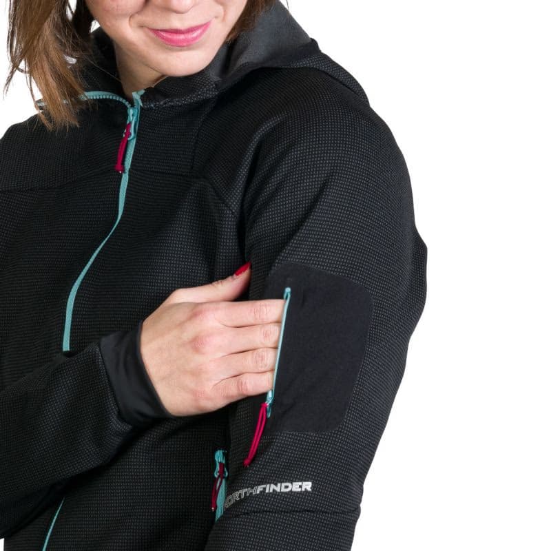 Dámska turistická mikina so zipsom NORTHFINDER DARLA-270blackblack 6