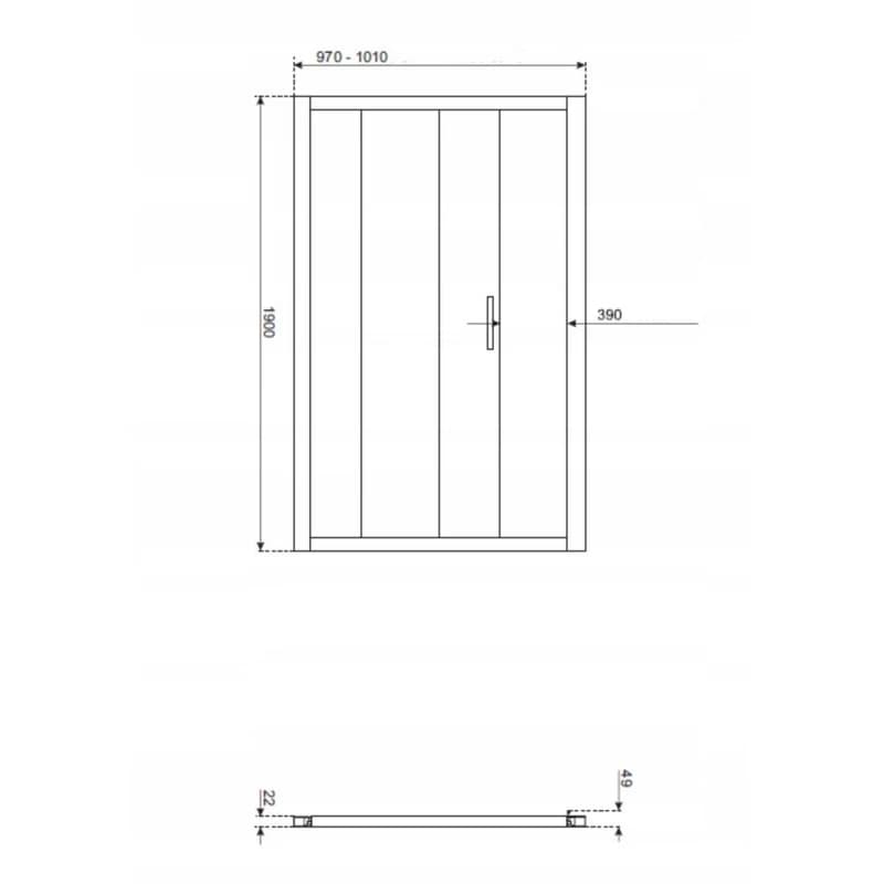 KERRA - Sprchové dvere 100 cm Zoom (priehľadné) 5907548108876 2