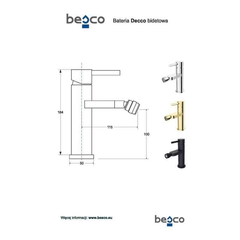 BESCO - Bidetová batéria DECCO chróm BABBDCH 2