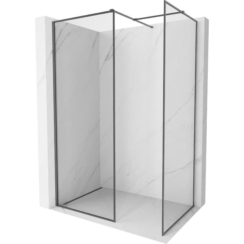 MEXEN/S - Kyoto-F Sprchová zástena WALK-IN s rámom 130 x 75, transparent 8 mm, grafit kartáčovaná 800-130-202-04-66-075 1