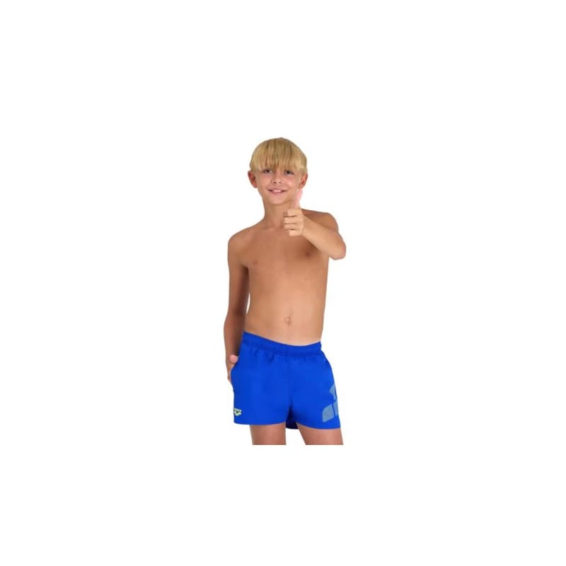 Juniorské plavky ARENA BOYS BEACH SHORT LOGO R Blue 1