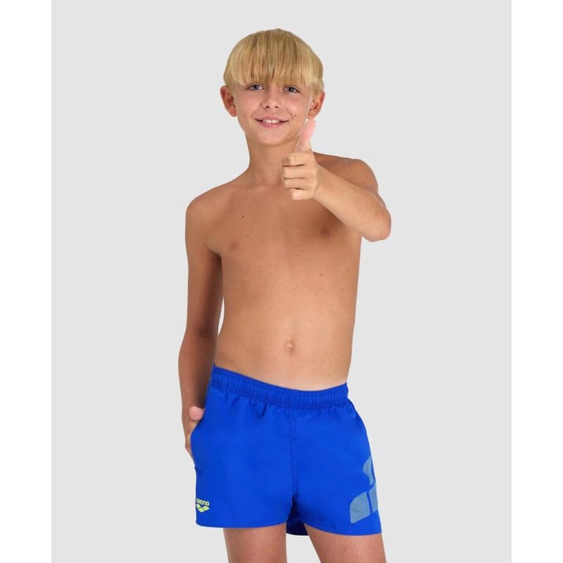 Juniorské plavky ARENA BOYS BEACH SHORT LOGO R Blue 2