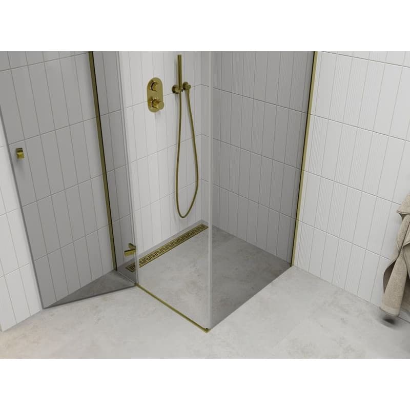 MEXEN/S - ROMA sprchovací kút 70x70, transparent, zlatá 854-070-070-50-00 5