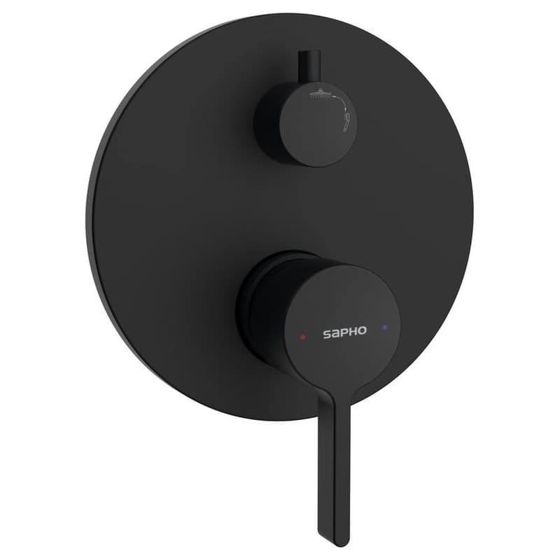 SAPHO - ICONIC podomietková sprchová batéria, 2 výstupy, čierna mat AF042B