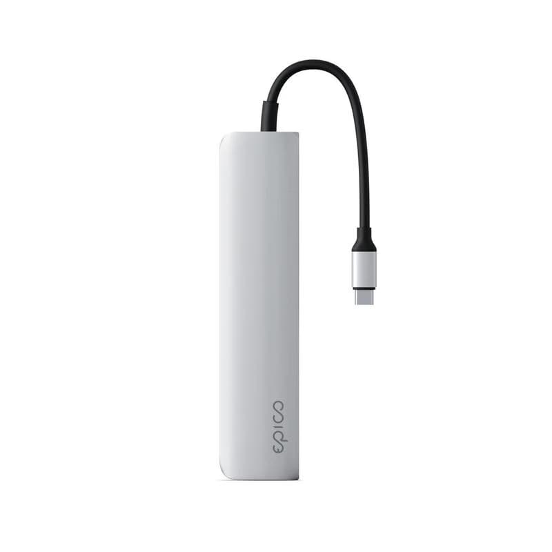 Epico 6v1 hliníkový USB-C 8K húb - strieborná 4