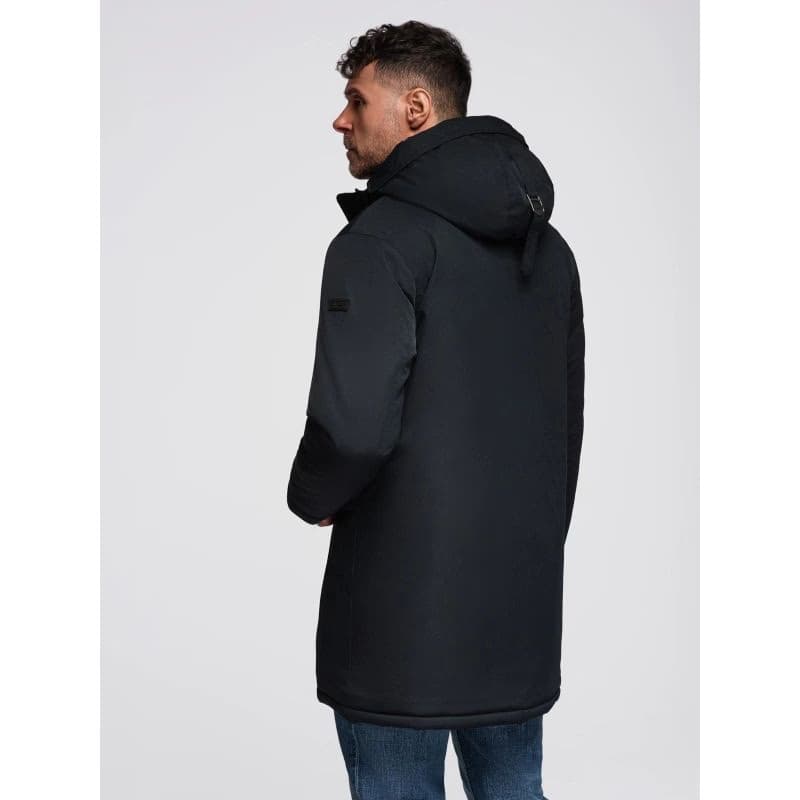 Pánska bunda s kapucňou OMBRE Jacket OM-JAPJ-0313 V-6 black 4