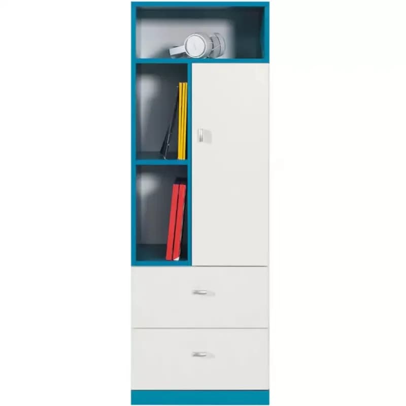 Regál Mobi Mo-7 biela/tyrkysový 1