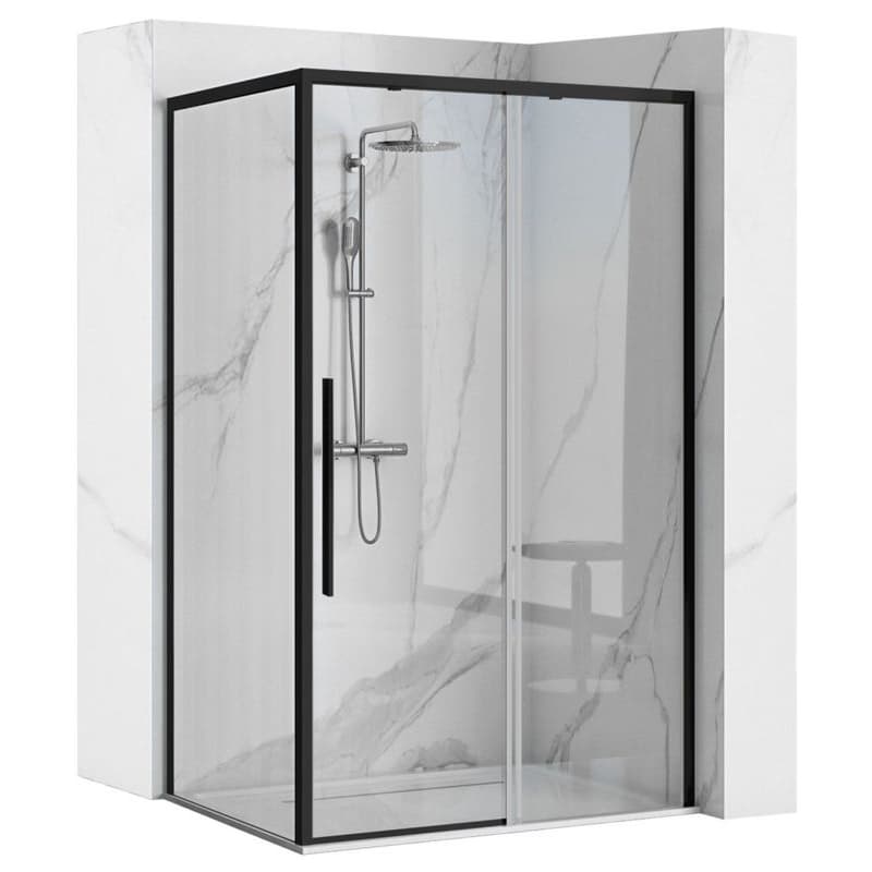 REA/S - Sprchovací kút SOLAR 90x90 - matná čierna So sprchovou vaničkou Savoy black KPL-K6413 1