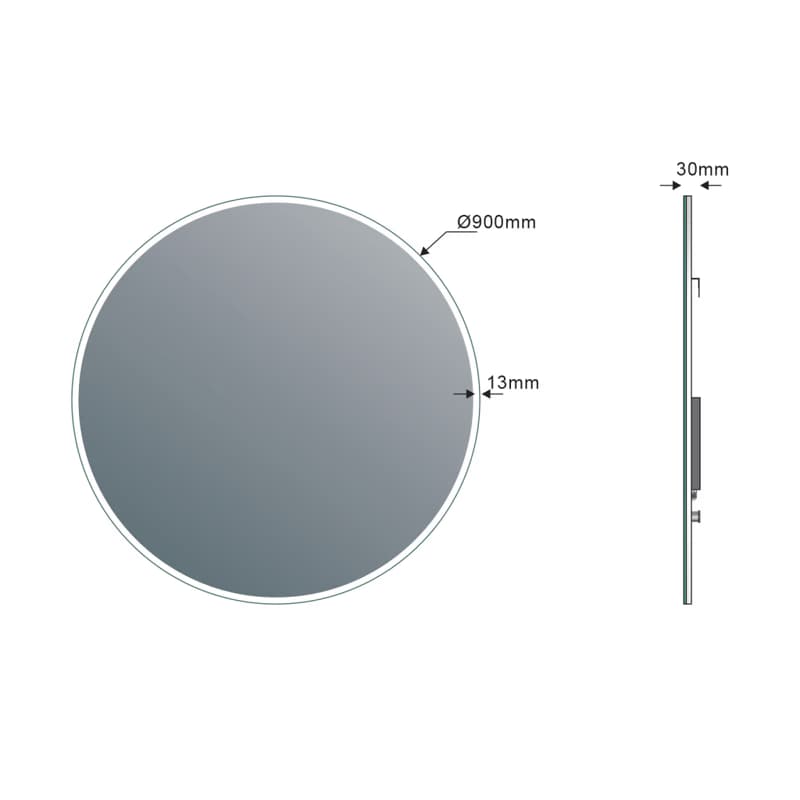 SAPHO - VISO guľaté zrkadlo s LED osvetlením, ø 90cm VS090 2