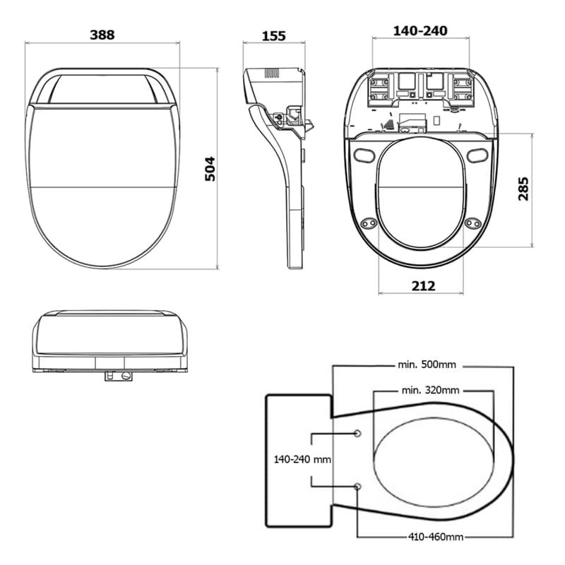 SAPHO - PURA závesné WC s elektronickým bidetom USPA LUX UB-6635RU-1 3