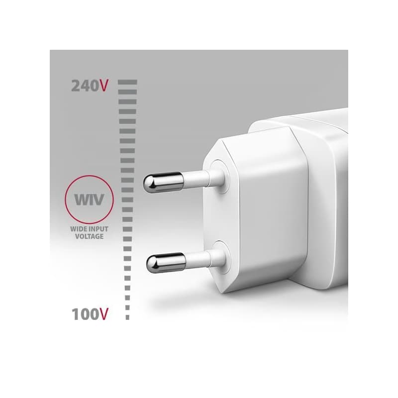 AXAGON ACU-DPQ65W, GaN nabíjačka do siete 65W, 3x port (USB-A + dual USB-C), PD3.0/QC4+/PPS/Apple, biela 3