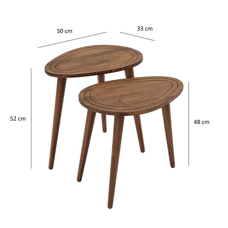 Sada odkladacích stolíkov (2 kusy) Sweet Set - Walnut 3