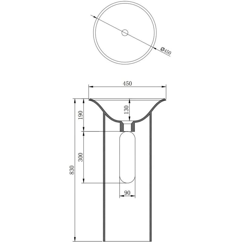 MEXEN - Leta Voľne stojace umývadlo z liateho mramoru 45 x 45, biela mat 26574500 6