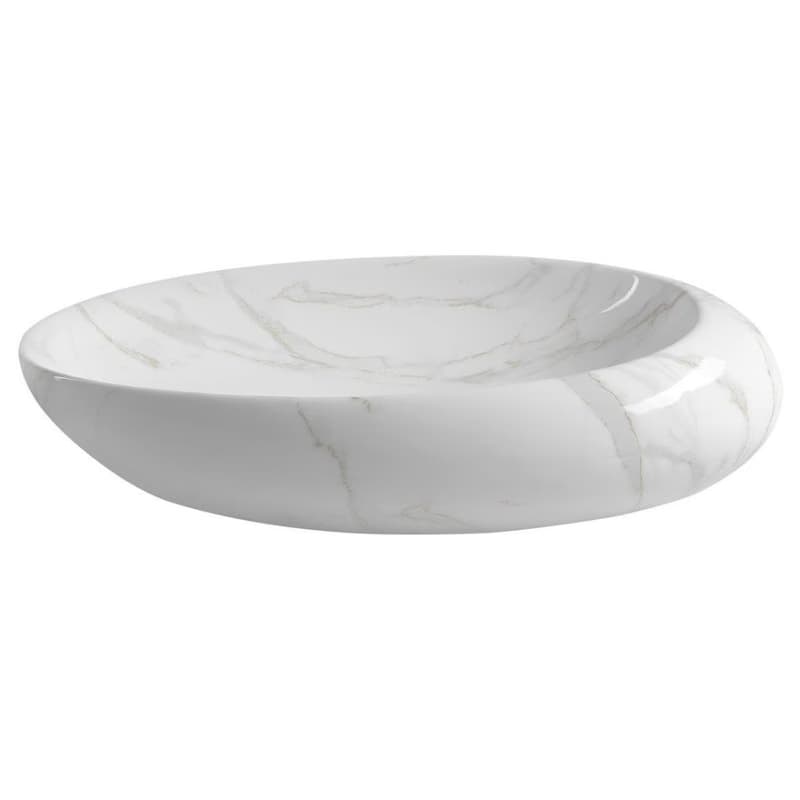 SAPHO - DALMA keramické umývadlo na dosku, 68x44cm, carrara 317 3