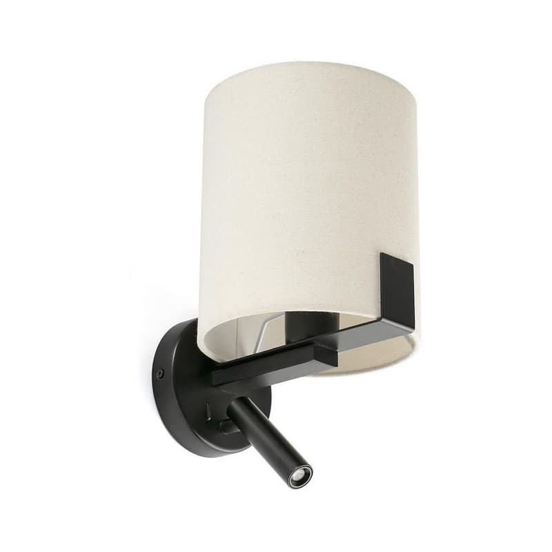 FARO Barcelona FARO 20053 - LED Nástenná lampa NILA 1xE27/15W/230V + LED/3W krémová/čierna 20053 1
