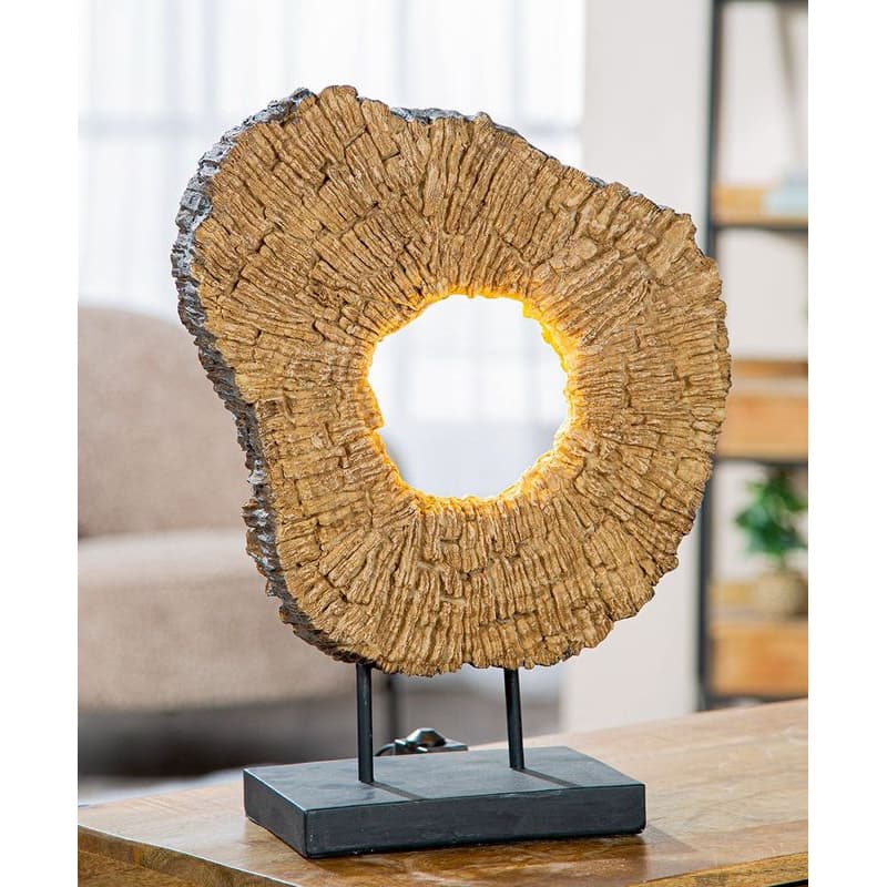 LED lampa "Wood art" drevený kruh 1
