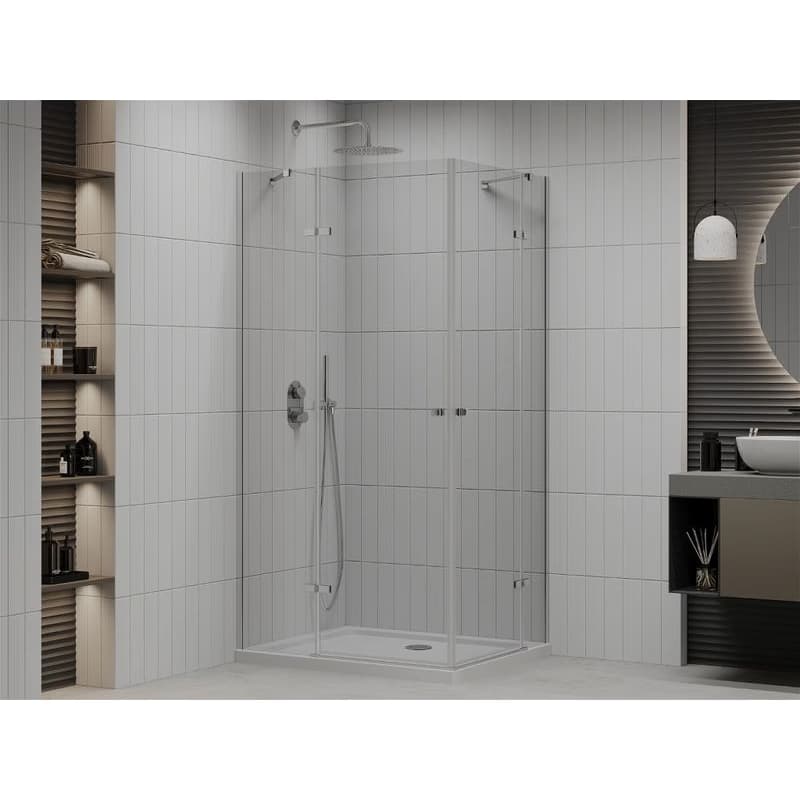 MEXEN/S - Roma Duo sprchovací kút 90x80, transparent, chróm + vanička so sifónom 854-090-080-01-02-4010 2