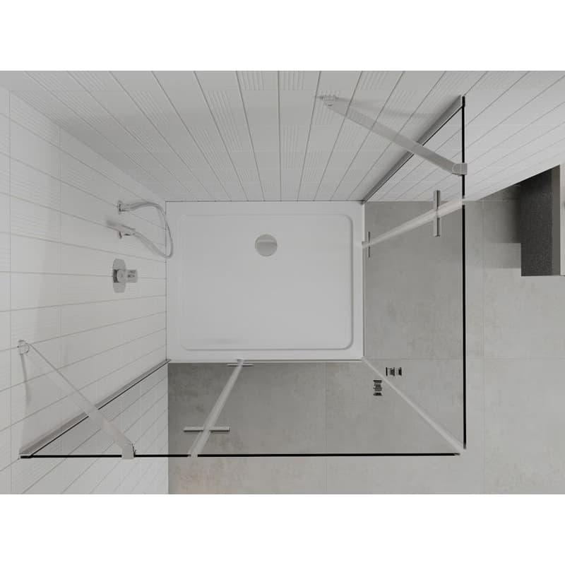 MEXEN/S - Roma Duo sprchovací kút 90x80, transparent, chróm + vanička so sifónom 854-090-080-01-02-4010 6