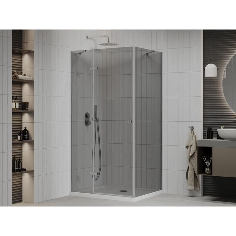 MEXEN/S - Roma sprchovací kút 100x80, grafit, chróm + biela vanička so sifónom 854-100-080-01-40-4010 2