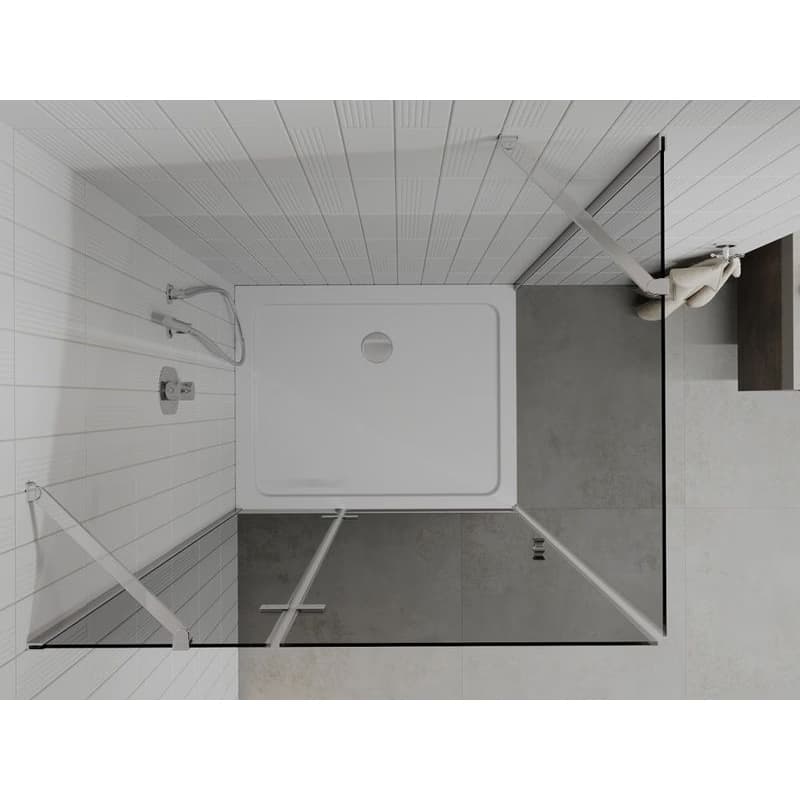 MEXEN/S - Roma sprchovací kút 100x80, grafit, chróm + biela vanička so sifónom 854-100-080-01-40-4010 6