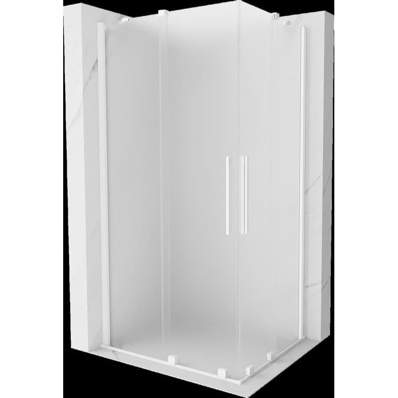 MEXEN/S - Velar Duo sprchovací kút, posuvné dvere 100 x 90, dekor, biela 871-100-090-32-20