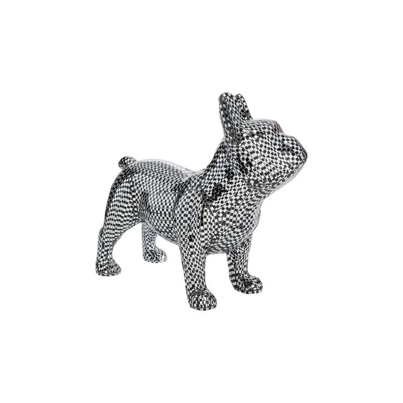 Bulldog Disco dekorácia strieborná 36 cm 1