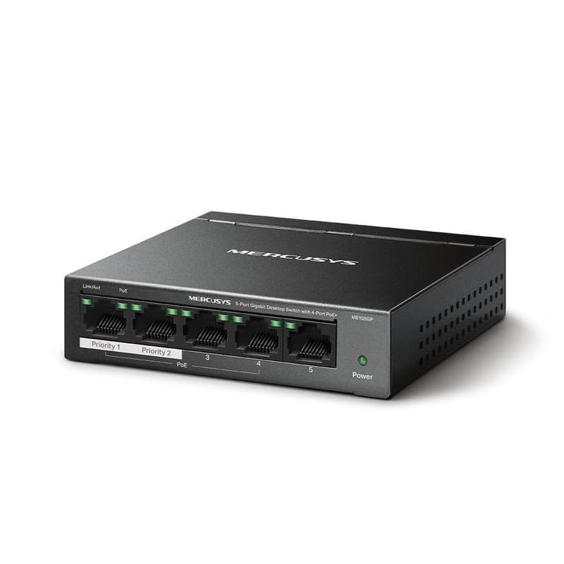 MERCUSYS switch MS105GP (5xGbE, 4xPoE+, 65W, fanless) 2
