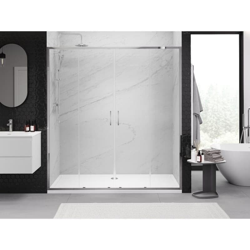 MEXEN/S - Exo dvojité posuvné sprchové dvere 190, transparent, chróm 8152-190-000-01-00 4