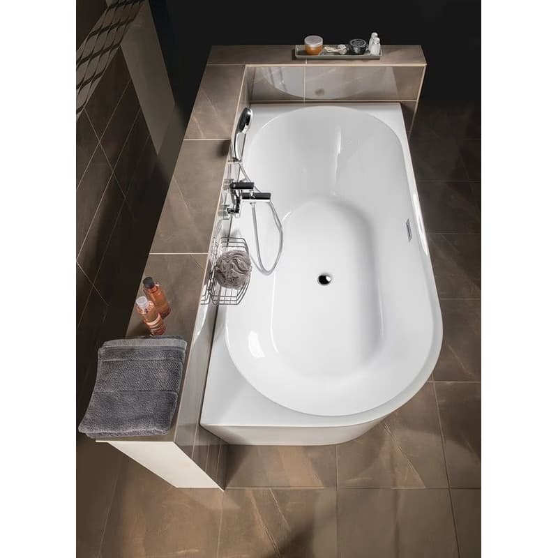 AQUALINE - TIBERA R rohová stojaca vaňa 170x80cm, biela E1015 5