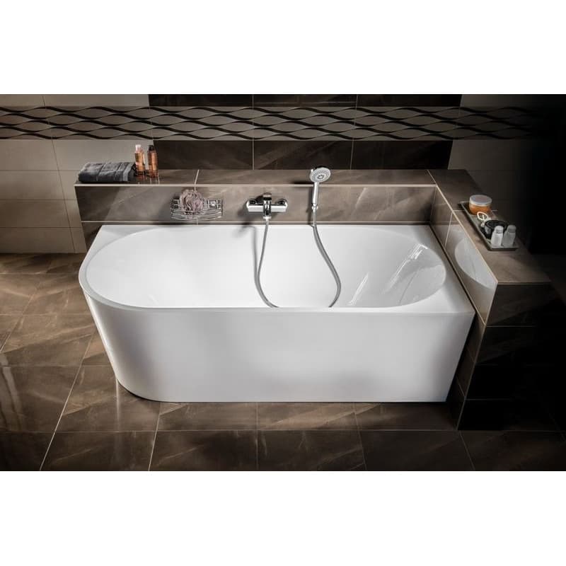 AQUALINE - TIBERA R rohová stojaca vaňa 170x80cm, biela E1015 6
