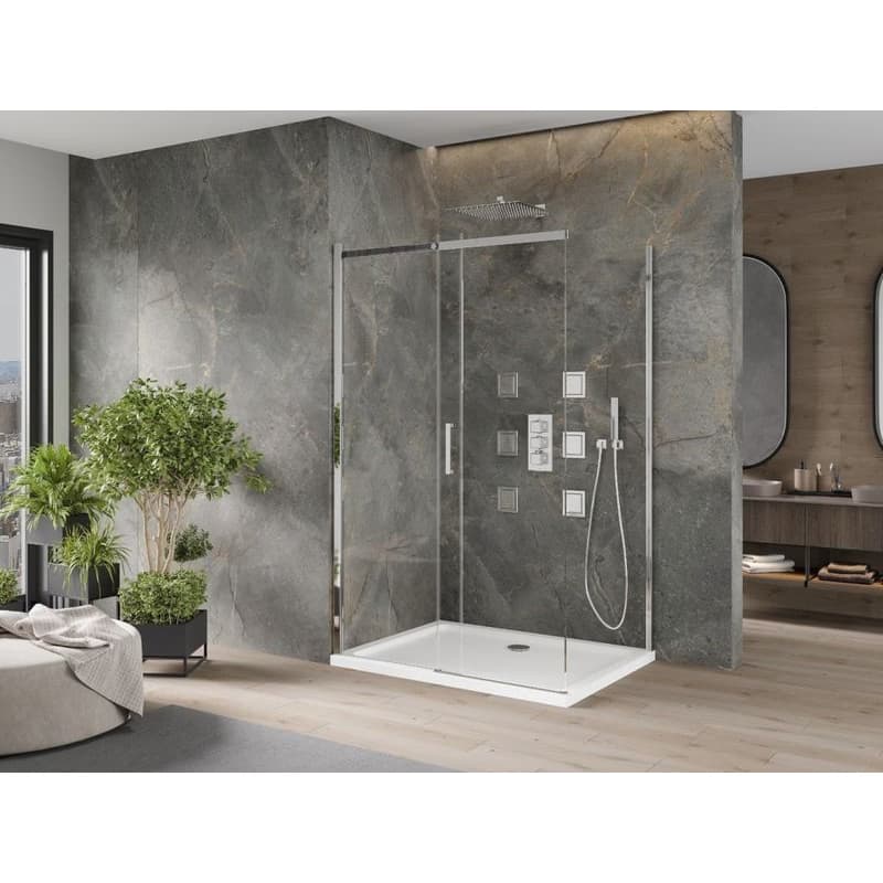 MEXEN/S - Omega sprchovací kút posuvný 120x80, sklo transparent, chrom + vanička 825-120-080-01-00-4010 3