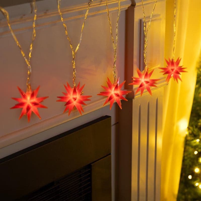 Svetelná reťaz LED Star, červená 1