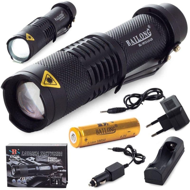 AKU baterka Bailong BL-1812, LED CREE XM-L T6 ZOOM 1
