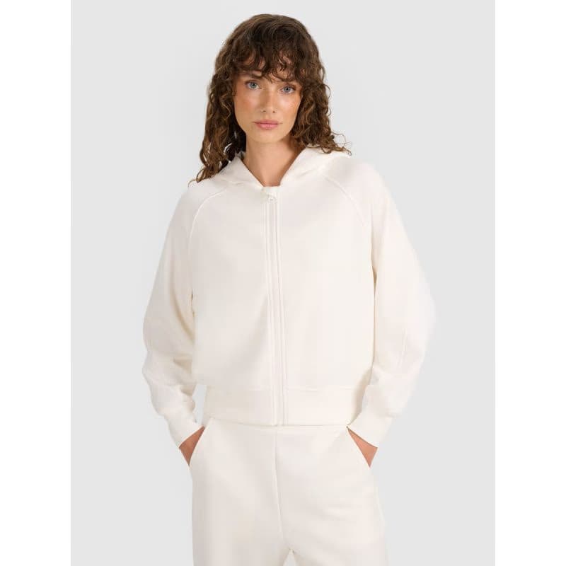 Dámska mikina so zipsom 4F SWEATSHIRT F1835-WAW25TSWSF1835-11S-OFF WHITE 2