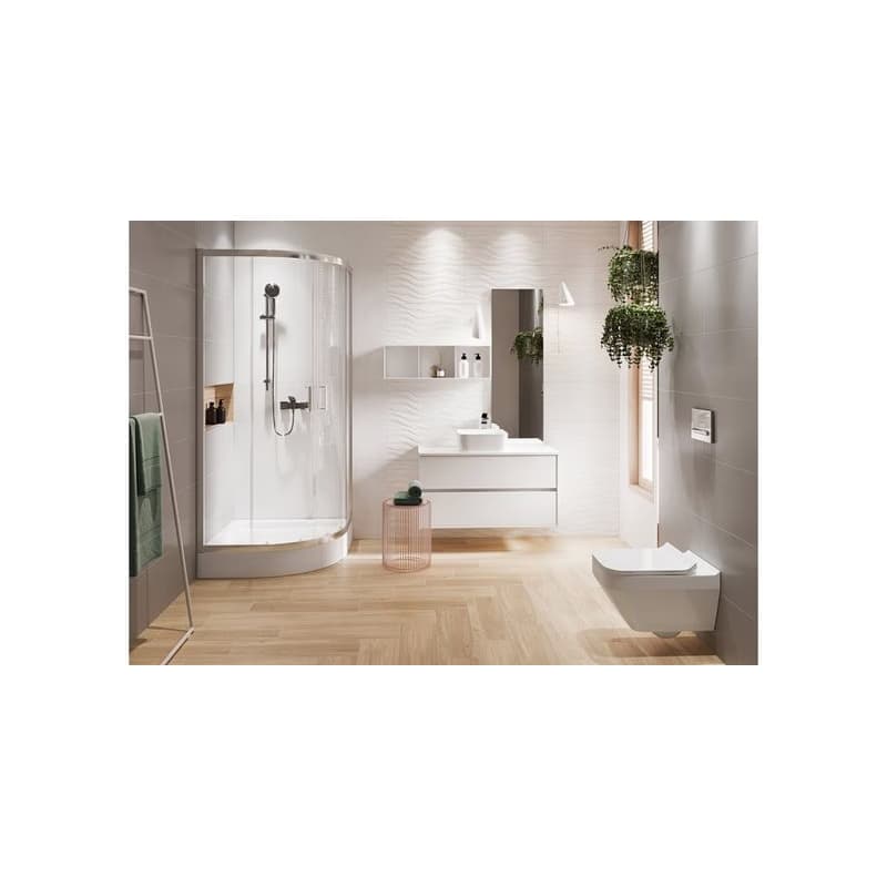 CERSANIT - SPRCHOVÝ KÚT štvrťkruh 90x190 TRANSPARENT SKLO S154-002 2