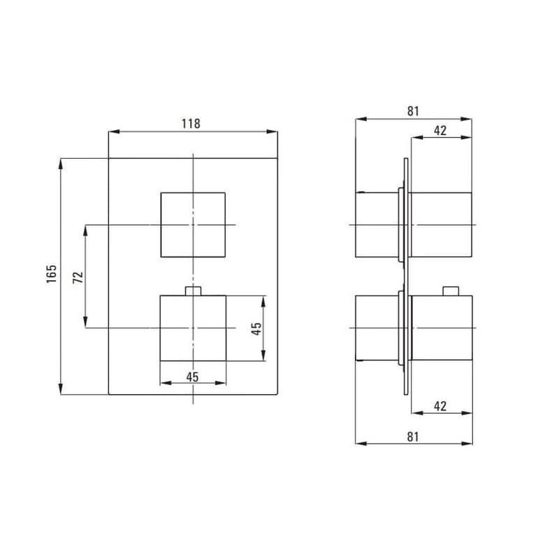 DEANTE - Therm chróm - Vonkajší prvok, pre termostatický BOX BXY_0EAT 2