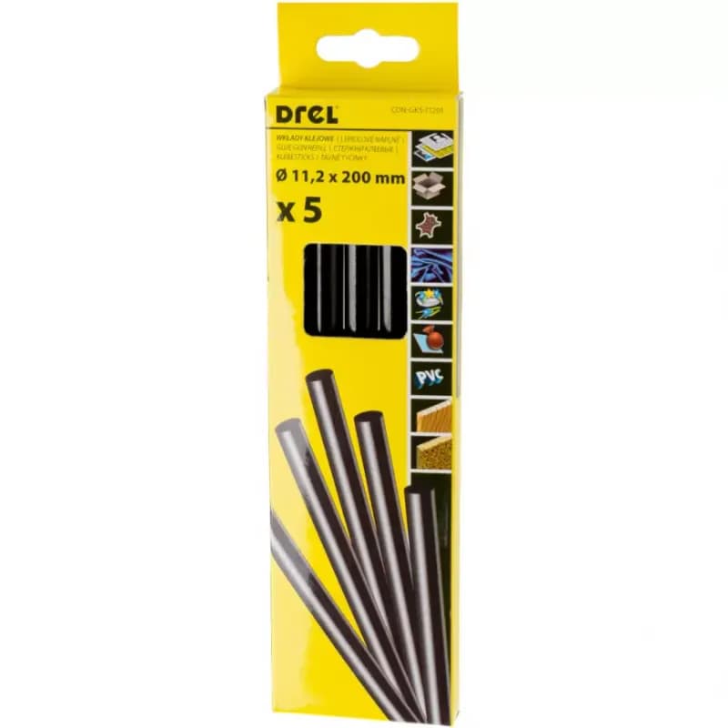Drel Lepiace tyčinky 5 ks 11,2x200 mm, čierne CON-GKS-71201 1