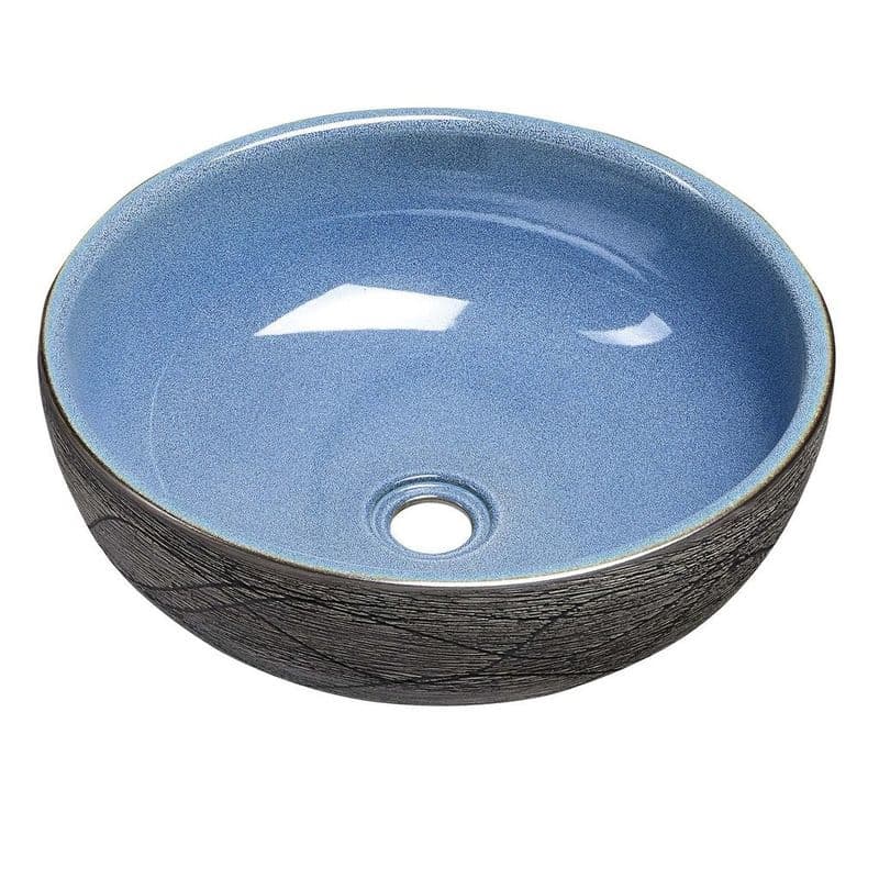 SAPHO - PRIORI keramické umývadlo na dosku, priemer 41cm, modrá/šedá PI020