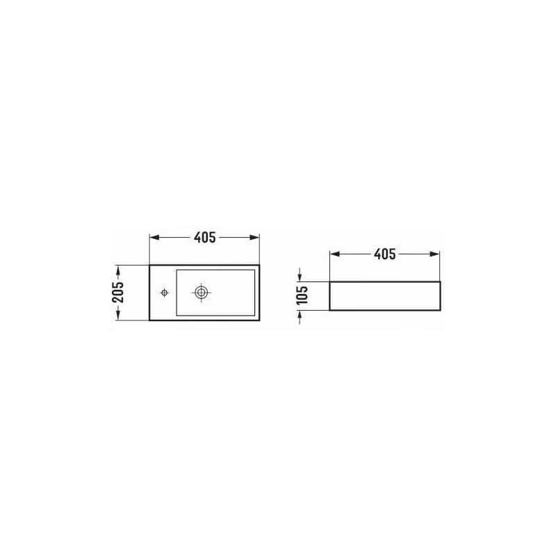 MEXEN - Inez umývadlo na dosku pravej 40 x 20, šedá mat - 21484061P 21484061R 2