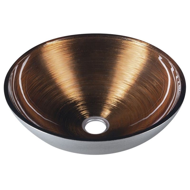 SAPHO - MURANO WENGE sklenené umývadlo na dosku, priemer 40cm, strieborná/meď AL5318-66