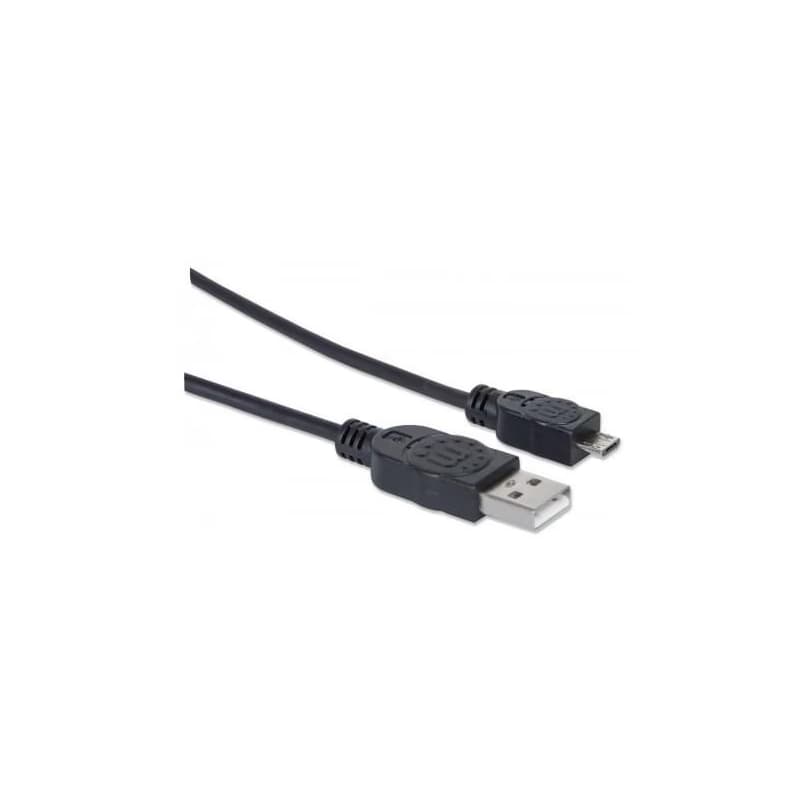 MANHATTAN Kábel prepojovací USB 2.0 A Male / Micro-B Male, 1.8m, čierny 2