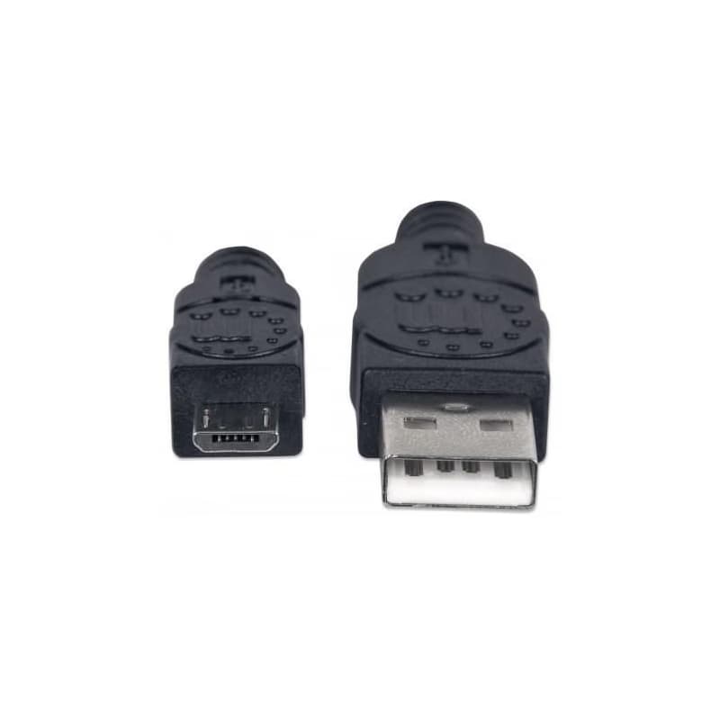 MANHATTAN Kábel prepojovací USB 2.0 A Male / Micro-B Male, 1.8m, čierny 3